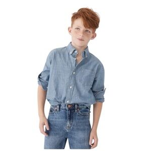 Crewcuts Blue chambray Shit Button up Long Sleeve Boy Size 10